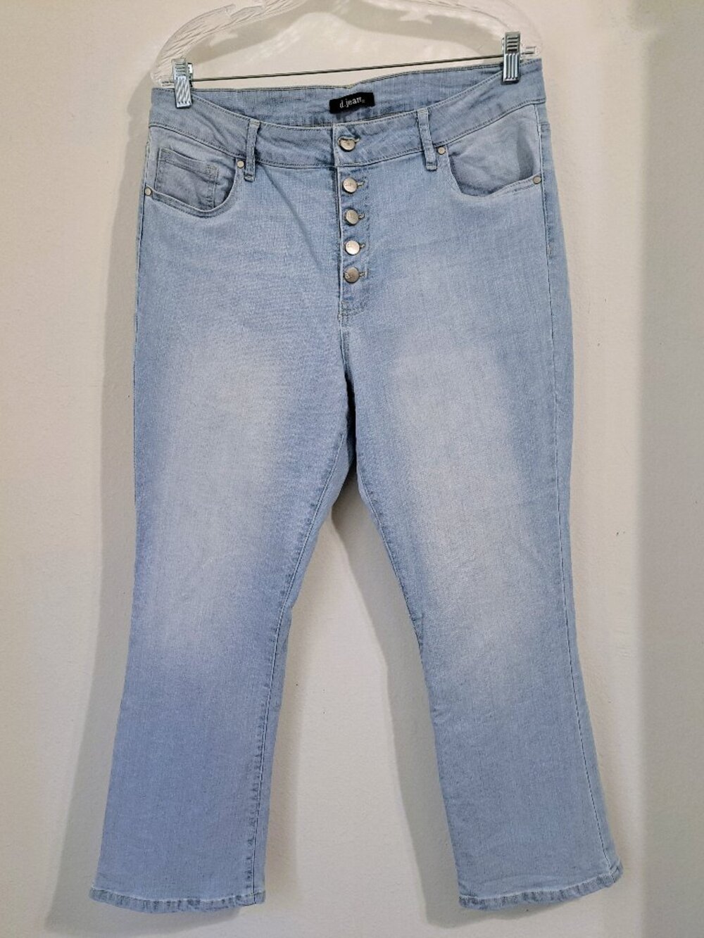 d. jeans Women's Bootcut High Waist Jeans Ligth Blue Wash Plus Size 16